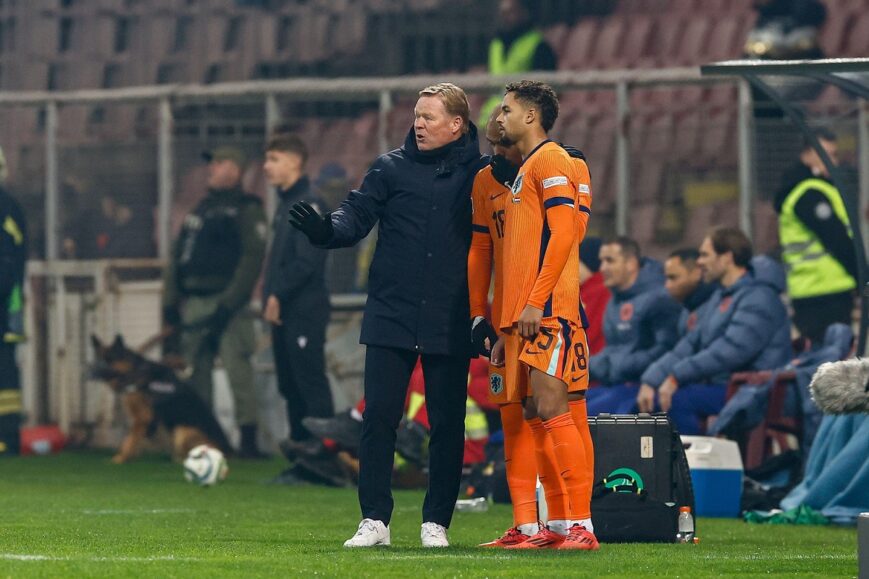 Ronald Koeman en Devyne Rensch (Oranje)