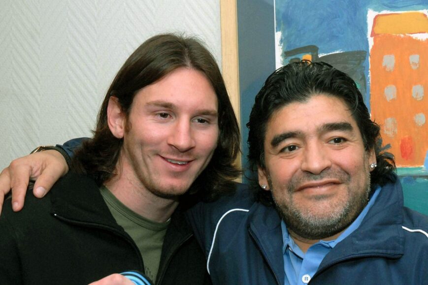 Lionel Messi en Diego Maradona (Argentinië, 2007)