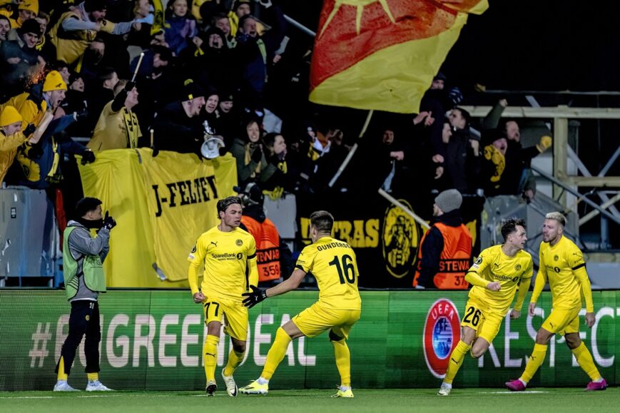 Juichende spelers van FK Bodø/Glimt