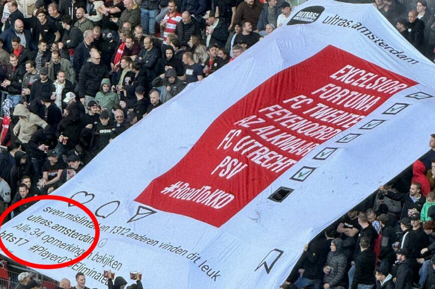 Foto: Verwijzen PSV-fans met dit detail op spandoek naar Nouri?