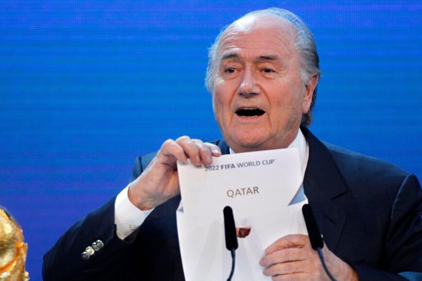 Sepp Blatter en Qatar (FIFA, WK 2022)