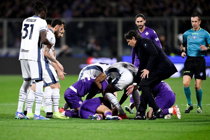 Foto: Fiorentina-speler in elkaar gezakt tegen Inter