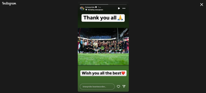 instagram post brian priske feyenoord